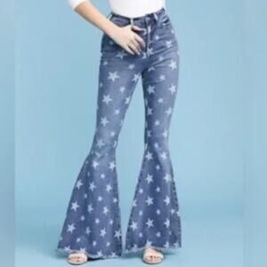 Judy Blue Super Flare star print Jeans